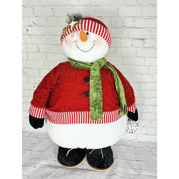 Vintage Flowers Inc Balloons 31” Tall & Super Fat & Fluffy Standing Snowman - Picture 1 of 11